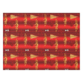 Kerstdecoratie op rood tafelkleed (Voorkant (Horizontaal))