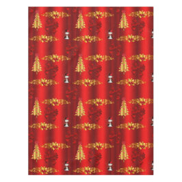 Kerstdecoratie op rood tafelkleed