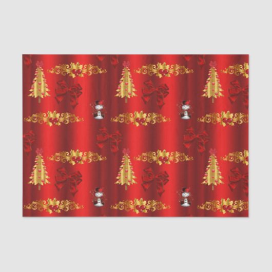 Kerstdecoratie op rood tissuepapier (Voorkant)