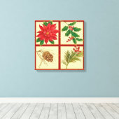 Kerstdecoratie Quad Canvas Afdruk (Insitu (Houten vloer))