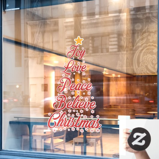 Kerstdecoratie Raamsticker (Cafe Raam)