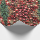 Kerstdecoratie Red Baubles Fir Kaleidoscopic Cadeaupapier (Hoek)