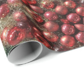 Kerstdecoratie Red Baubles Fir Kaleidoscopic Cadeaupapier (Rol Hoek)