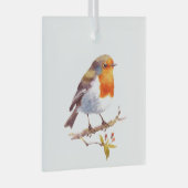 Kerstdecoratie - Robin Red Chest Glas Ornament (Voorkant Rechts)