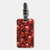 Kerstdecoratie Rode Baubles Bagagelabel (Voorkant verticaal)
