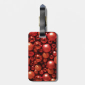 Kerstdecoratie Rode Baubles Bagagelabel (Achterkant verticaal)