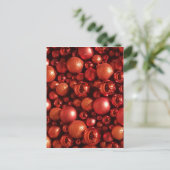 Kerstdecoratie Rode Baubles Briefkaart (Staand voorkant)