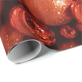 Kerstdecoratie Rode Baubles Cadeaupapier