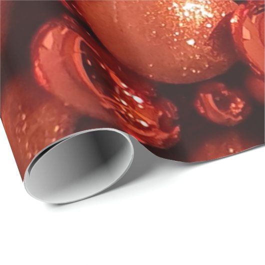 Kerstdecoratie Rode Baubles Cadeaupapier (Rol Hoek)