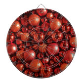 Kerstdecoratie Rode Baubles Dartbord (Voorkant)