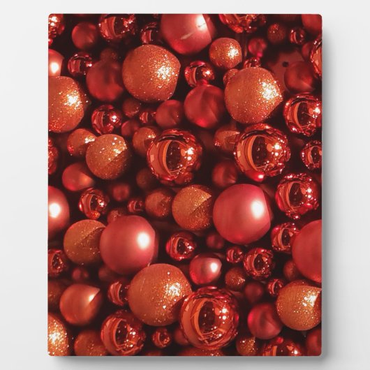 Kerstdecoratie Rode Baubles Fotoplaat (Voorkant)