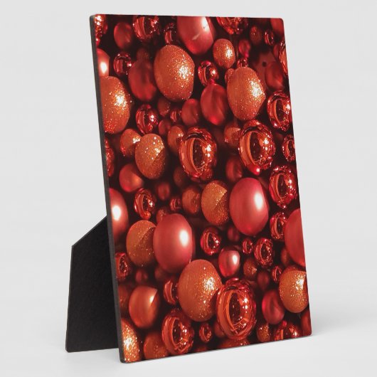 Kerstdecoratie Rode Baubles Fotoplaat (Zijkant)