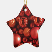 Kerstdecoratie Rode Baubles Keramisch Ornament (Links)