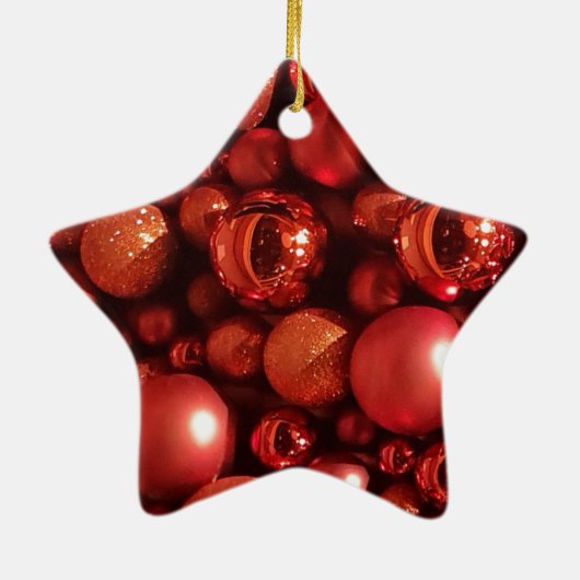 Kerstdecoratie Rode Baubles Keramisch Ornament (Achterkant)