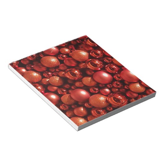 Kerstdecoratie Rode Baubles Notitieblok (Schuin)