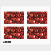 Kerstdecoratie Rode Baubles Rechthoekige Sticker (Vel)