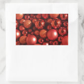 Kerstdecoratie Rode Baubles Rechthoekige Sticker (Tas)