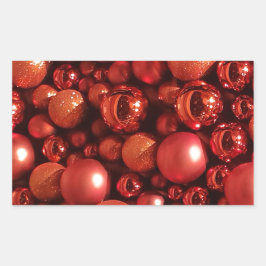 Kerstdecoratie Rode Baubles Rechthoekige Sticker