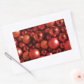 Kerstdecoratie Rode Baubles Rechthoekige Sticker (Envelop)