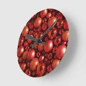Kerstdecoratie Rode Baubles Ronde Klok (Hoek)