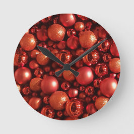 Kerstdecoratie Rode Baubles Ronde Klok