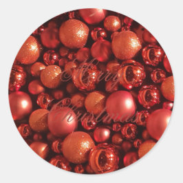 Kerstdecoratie Rode Baubles Ronde Sticker