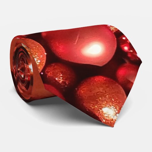 Kerstdecoratie Rode Baubles Stropdas (Opgerold)