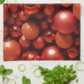 Kerstdecoratie Rode Baubles Theedoek (Gevouwen)