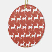 Kerstdecoratie Rode Rendieren Keramisch Ornament (Links)