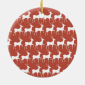 Kerstdecoratie Rode Rendieren Keramisch Ornament (Achterkant)