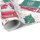 Kerstdecoratie rood wit  cadeaupapier (Rol Hoek)