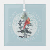 Kerstdecoratie rustieke aangepaste bruiloft blauw glas ornament (Voorkant)