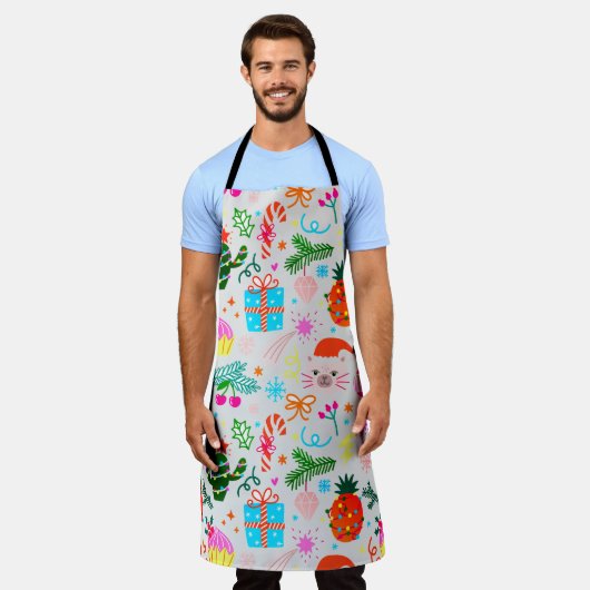 kerstdecoratie schort (Gedragen)