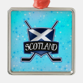 Kerstdecoratie Schotse ijskap Hockey Flag Keramisch Ornament