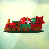 Kerstdecoratie Speelgoed treinen met kerstdecor Raamsticker (Vel 3)
