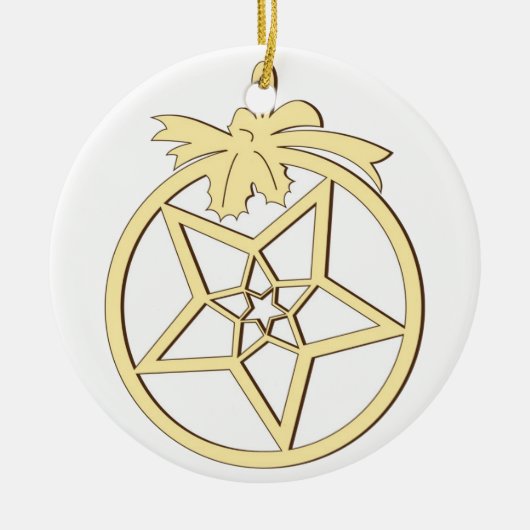 Kerstdecoratie te schorsen keramisch ornament (Voorkant)