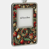 kerstdecoratie verzilverd omlijst ornament (Rechts)