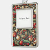 kerstdecoratie verzilverd omlijst ornament (Links)