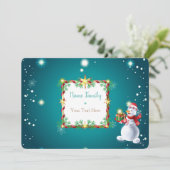 Kerstdecoratie Winter Fairy Tale Snowman Kaart (Staand voorkant)