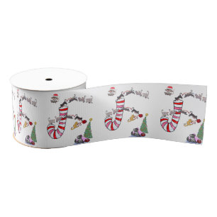 Kerstdecoratief lint, gemiddelde kat Kittens Grosgrain Lint