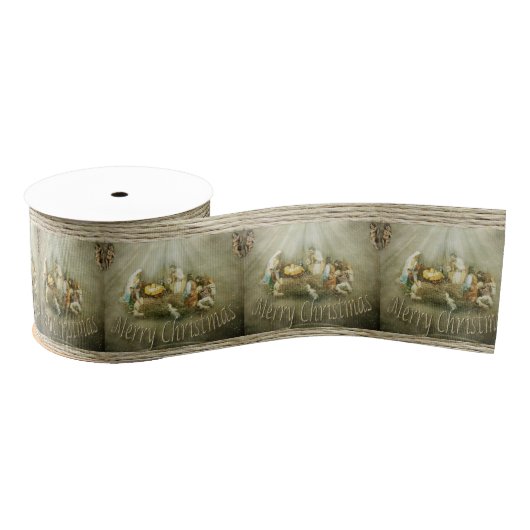 Kerstdecoratief lint, Jezus Christus Grosgrain Lint (Spoel)