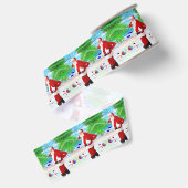 Kerstdecoratief lint, Kerstman Grosgrain Lint (Achterkant)