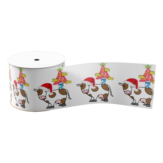 Kerstdecoratief lint, Koe Pet Melkkaas Grosgrain Lint (Spoel)