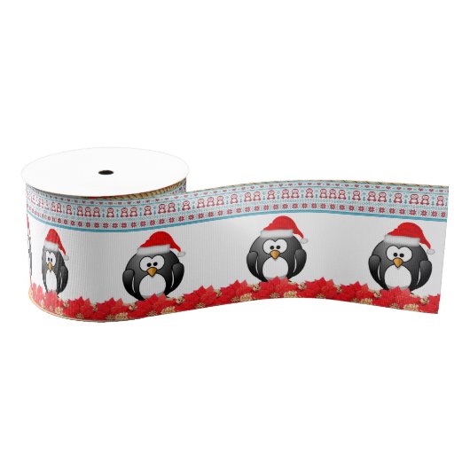 kerstdecoratief lint, pinguïn grosgrain lint (Spoel)