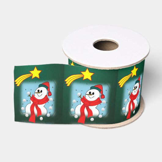 Kerstdecoratief lint, Snowman Grosgrain Lint (Spoel)