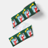 Kerstdecoratief lint, Snowman Grosgrain Lint (Achterkant)