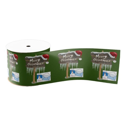 kerstdecoratief lint, vrolijk kerstfeest grosgrain lint (Spoel)