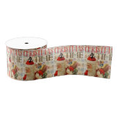 kerstdecoratief lint, vrolijk kerstfeest grosgrain lint (Spoel)