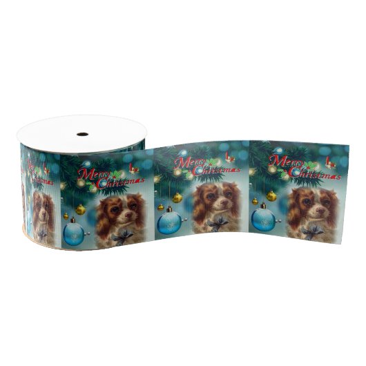 kerstdecoratief lint, vrolijk kerstfeest grosgrain lint (Spoel)
