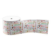 kerstdecoratief lint, vrolijk kerstfeest grosgrain lint (Spoel)